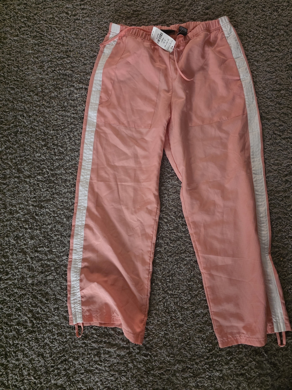 New York & Company Kids Pink Jogger Pants with White Side Stripes